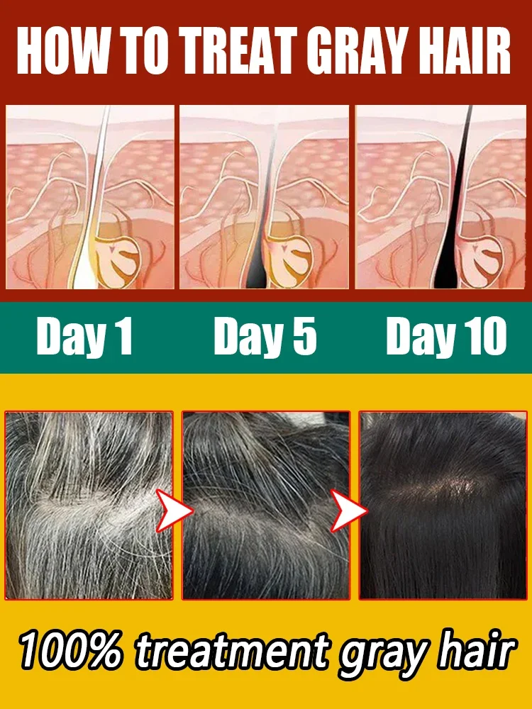 Restore original colour, grey hair restoration