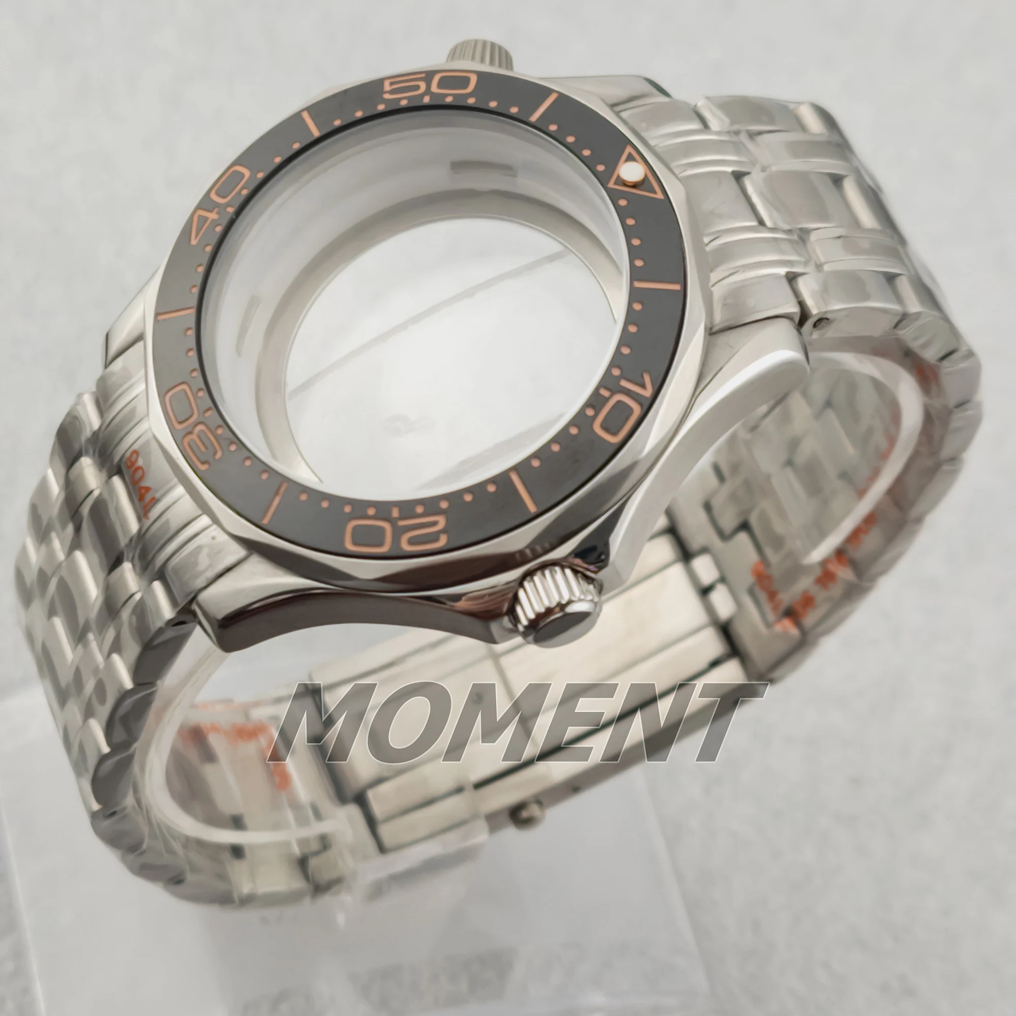 

41mm Watch Case for Seamaster 300 Stainless Steel Watchband Glass Bottom 100m Waterproof MOD Watch Parts Fit NH35A NH36 Movement