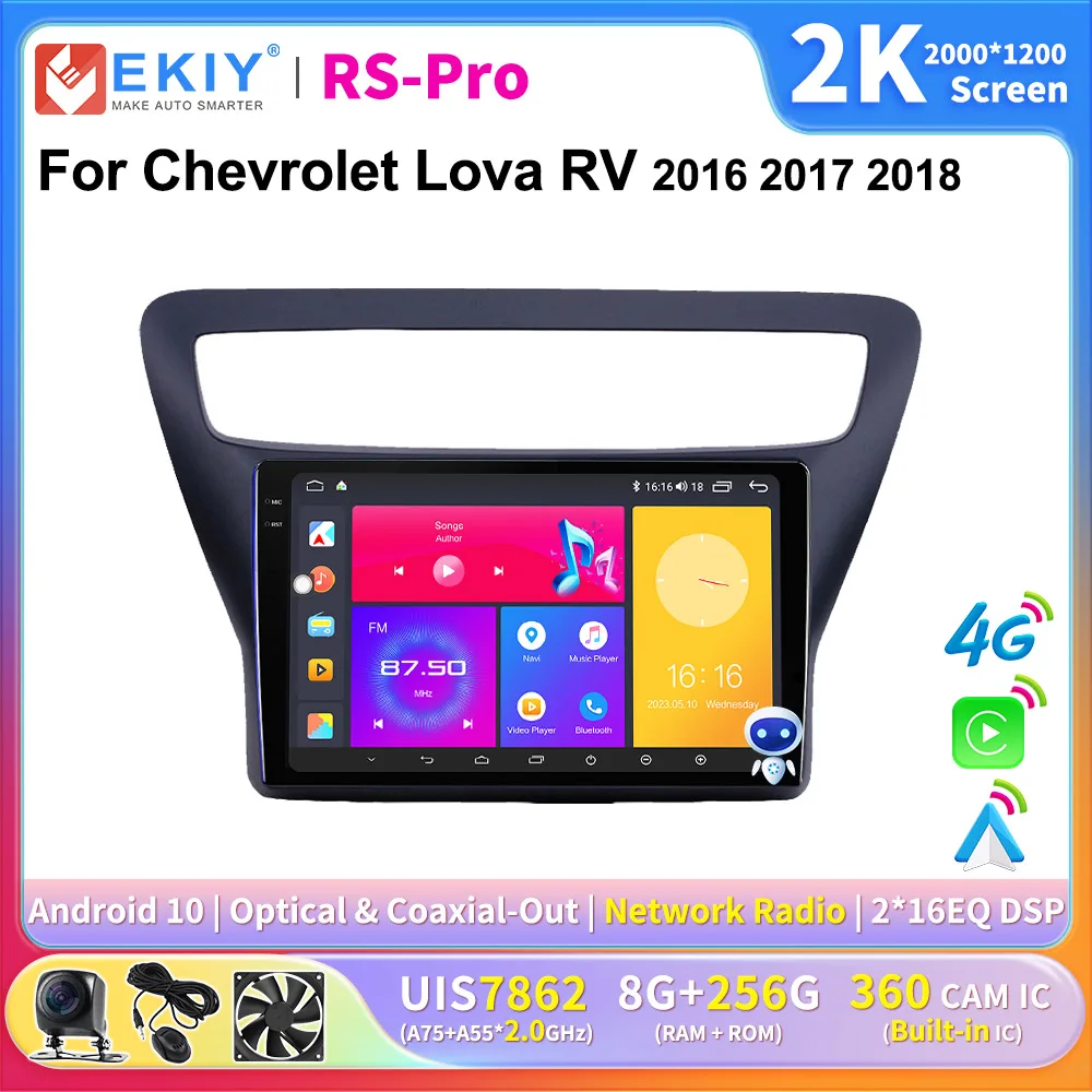 

EKIY 2K Screen CarPlay Car Radio For Chevy Chevrolet Lova RV 2016-2018 Autoradio Car Multimedia GPS Navi Player AI Voice No 2din