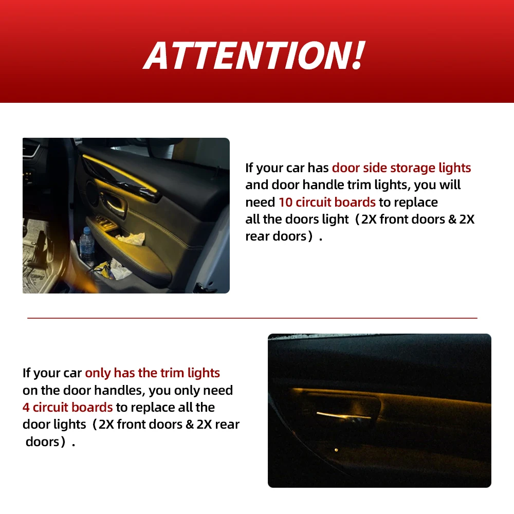 2PCS LED Ambient Lighting Rear Pillar Light B-Pillar for BMW M2 F87 1 2 3 4 Series F20 F21 F22 F23 F30 F31 F32 F33 F01 F02 F87