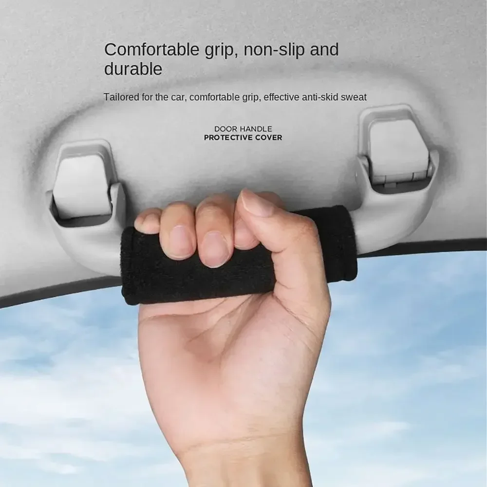 Soft Handle Bar Glove Cover Anti Slip Soft Suede Plush Pull Handle Cover Pad Sleeve Car Roof Door Handle Protector Ornaments