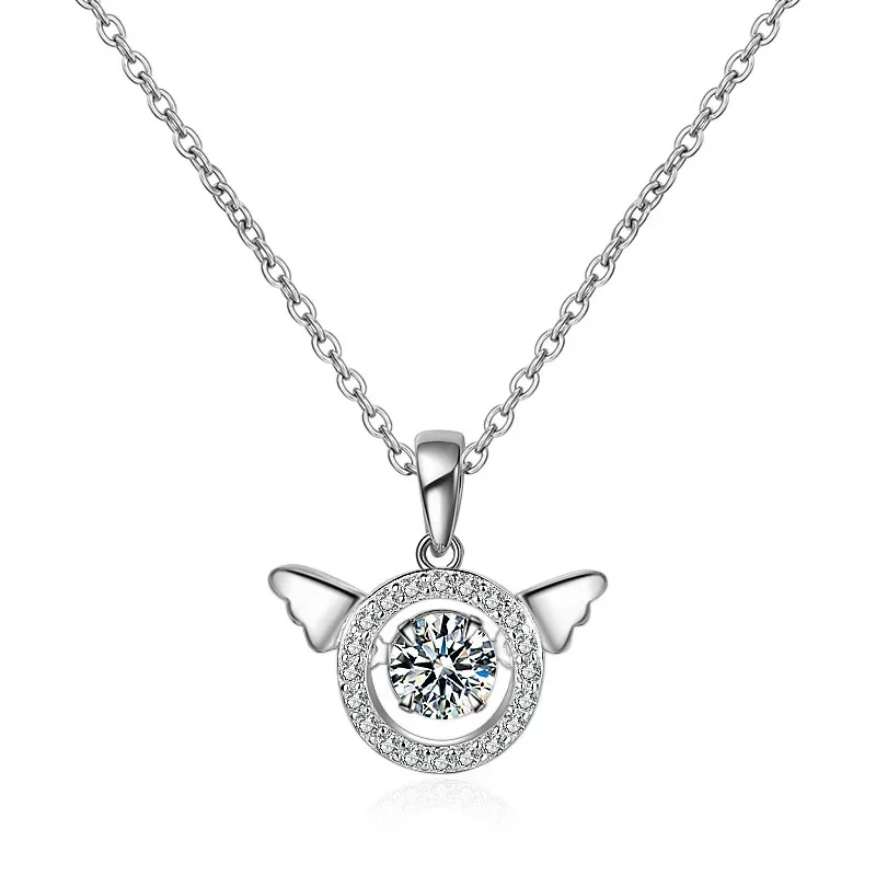 

New Retro Palace America Needle Crystal from Austrian Guardian angel Necklace Flashing For Woman Gifts