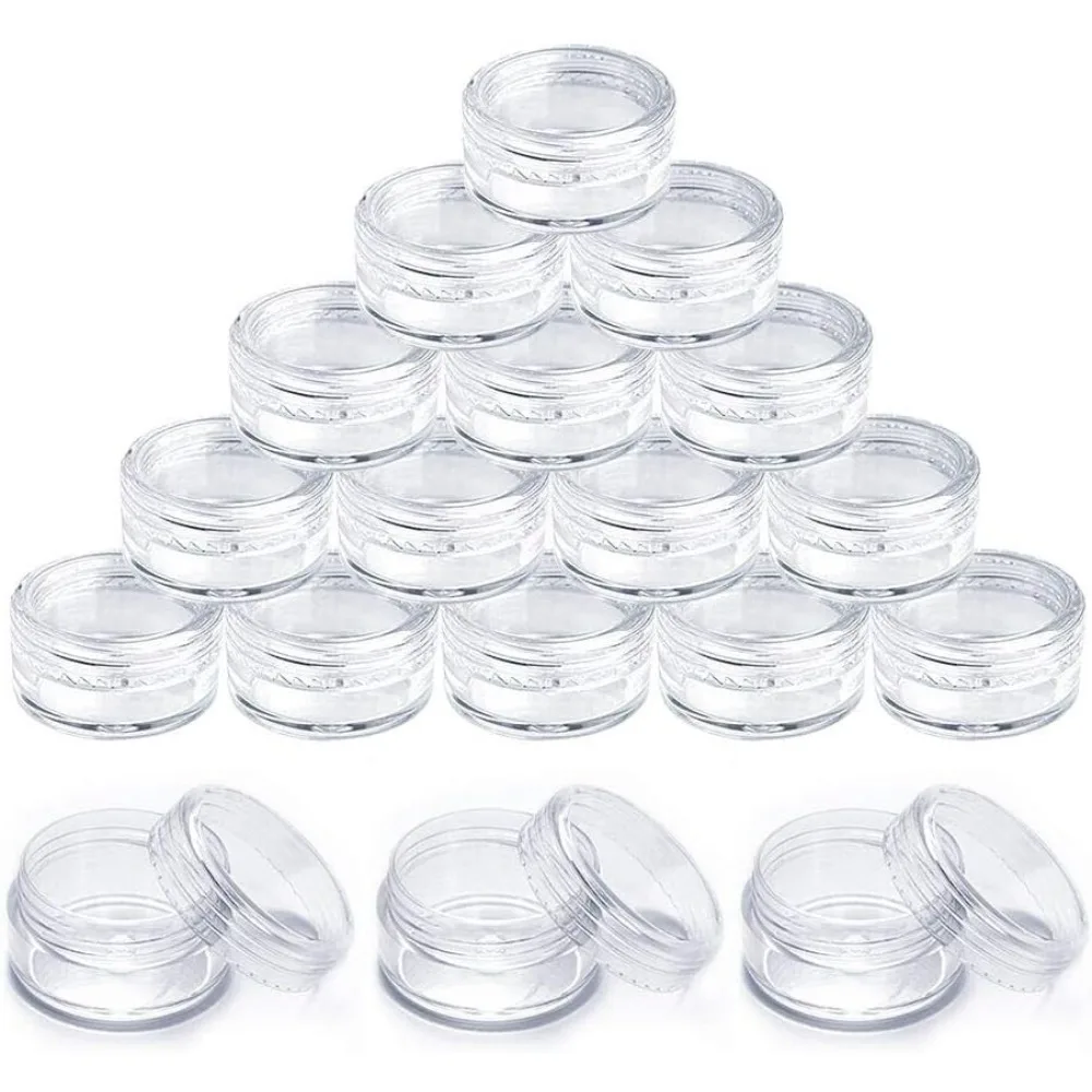 20Pcs 2g 3g 5g 10g 15g 20g Portable Plastic Cosmetic Empty Jars Clear Bottles Eyeshadow Makeup Cream Lip Balm Container Pots