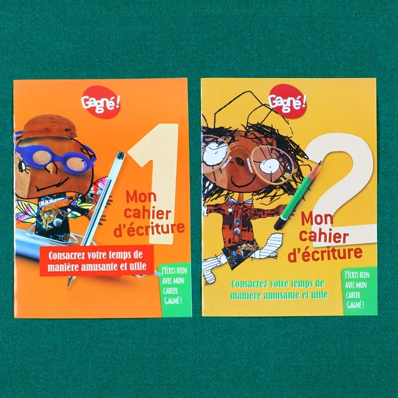 2 Bücher, je 32 Seiten, französische Schreibübungsbücher, geeignet für alle Büros, Schulen und den Heimgebrauch, empfohlen für Geschenklisten.
