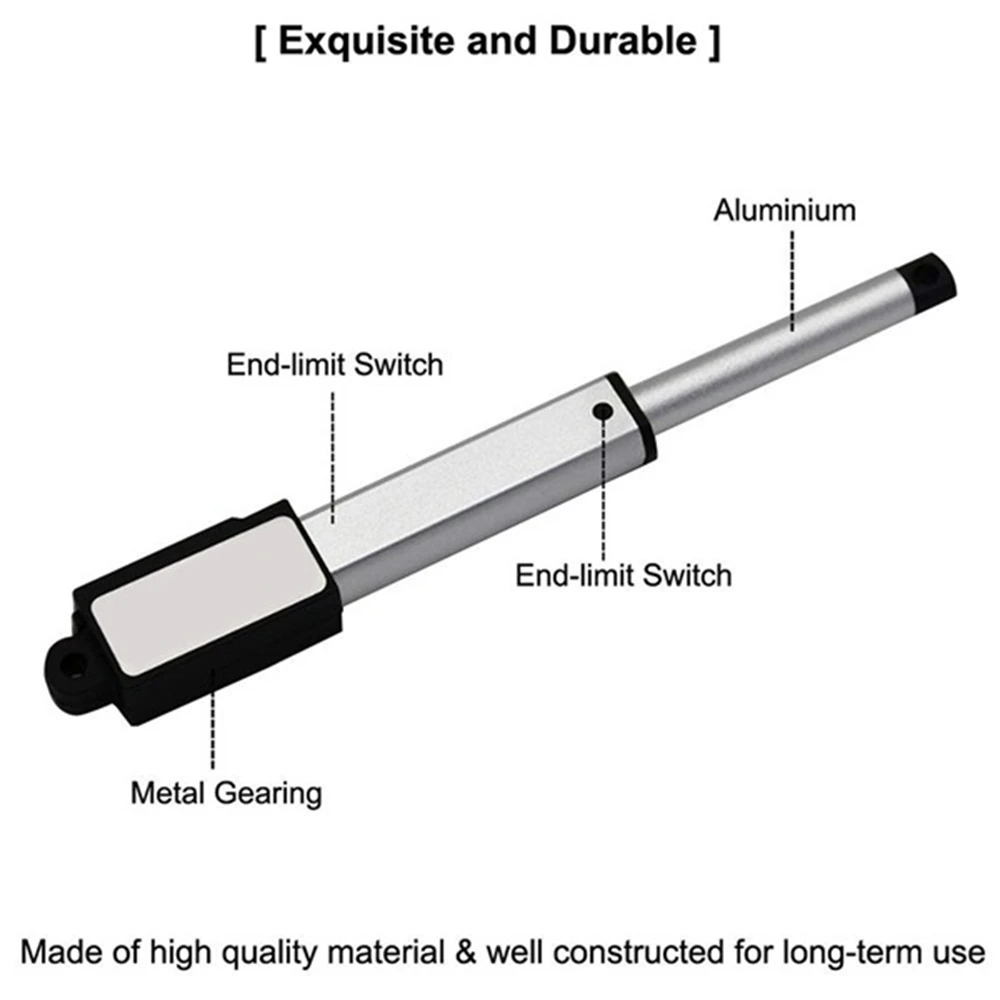 DC 12V Waterproof IP54 Mini Linear Actuator 100 mm Stroke Electric Linear Motor Window Opener 30 mm/S Speed