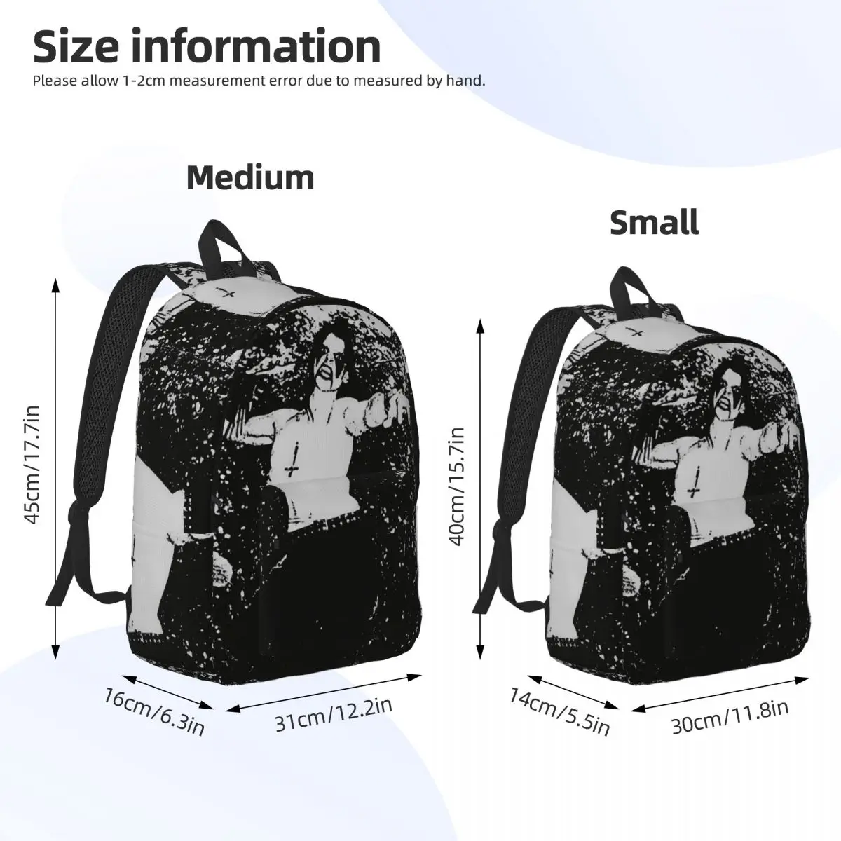 Grausamkeit Music Black Metal Backpack Pria Ransel Tahan Lama Poliester Streetwear Tas Sekolah Menengah Universitas Ransel Kustom