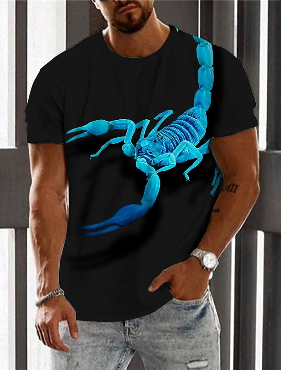 Summer New Fashion Scorpion 3D Print T Shirt Mens Oversized T Shirt Harajuku Street Hip Hop Tops T Shirt Mens Short Sleeve 6Xl