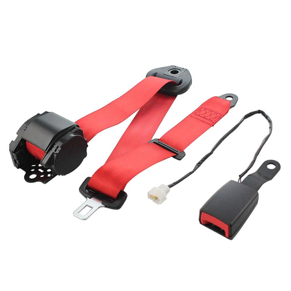 Universal 3 Point Safety Belt 270CM High Quality Automatic Seat Belt With Warning Cable Black Red Gray Beige Seat Belt