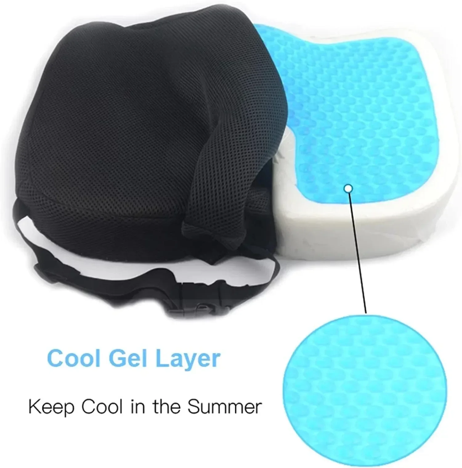 Gel Memory Foam U-förmiges Sitzkissen Massage Auto Bürostuhl für lang sitzende Steißbein Rücken Steißbein Schmerz linderung Gel