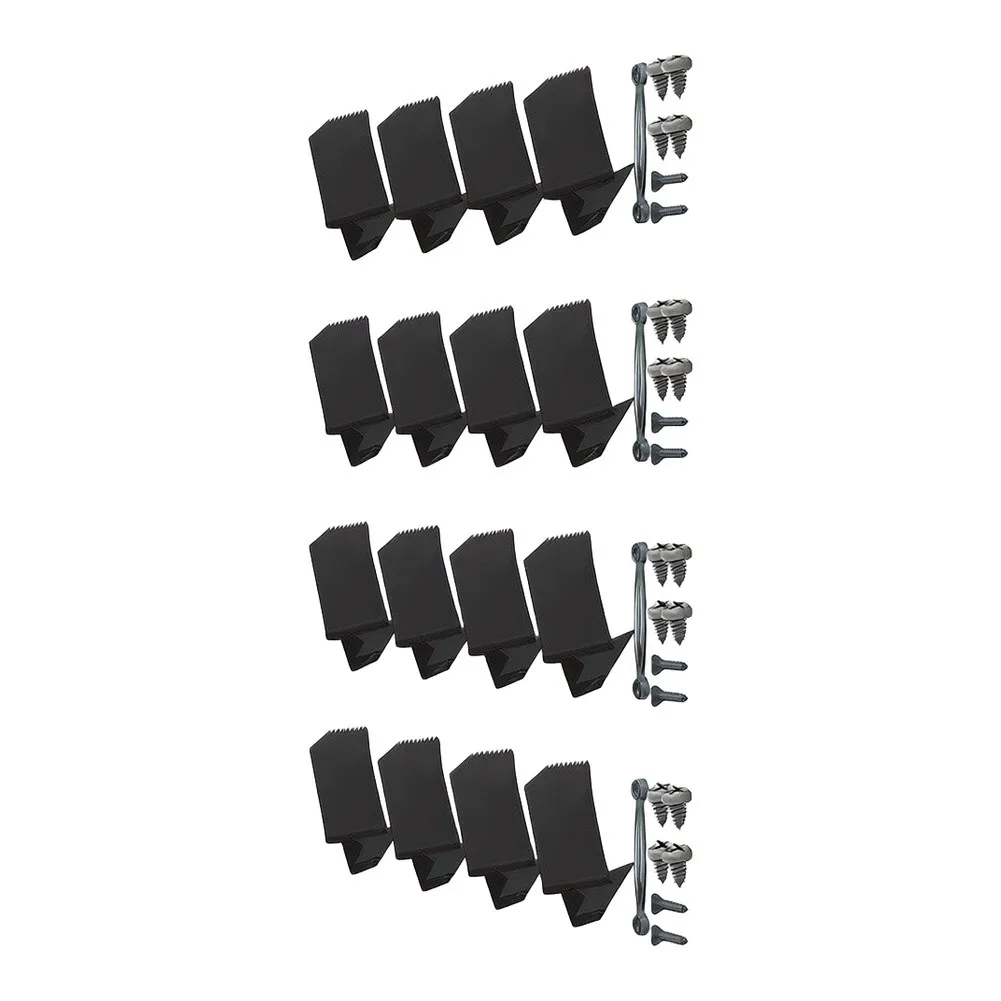 Window Clips for Plywood For 12 Inch Thick for hurricane Panel Clips Set with 16 Clips 4 Handles and Screws Black Silver