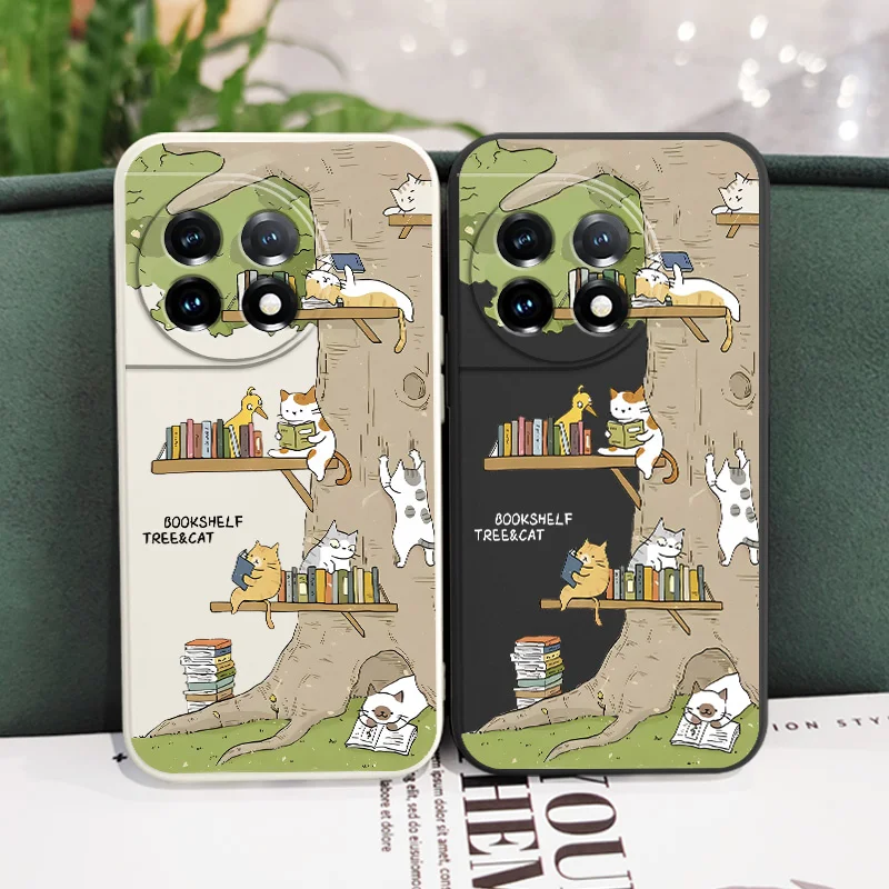 Big Tree Kitten Phone Case For Oneplus 11 11R 10 10R 10T 9R 9RT 9 8T 8 7 7T Pro 5G Liquid Silicone Cover