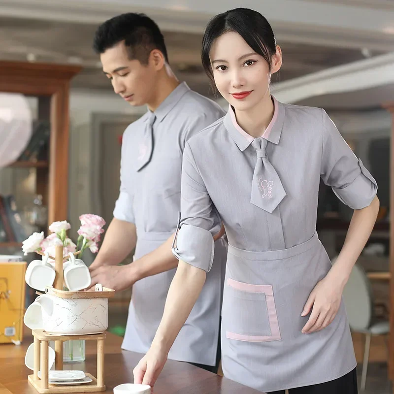 Uniforme de serveur de restauration, salopette pour le personnel du Service alimentaire, veste de Chef, uniformes de serveur de restauration rapide, vêtements de cuisine de nettoyage d'hôtel