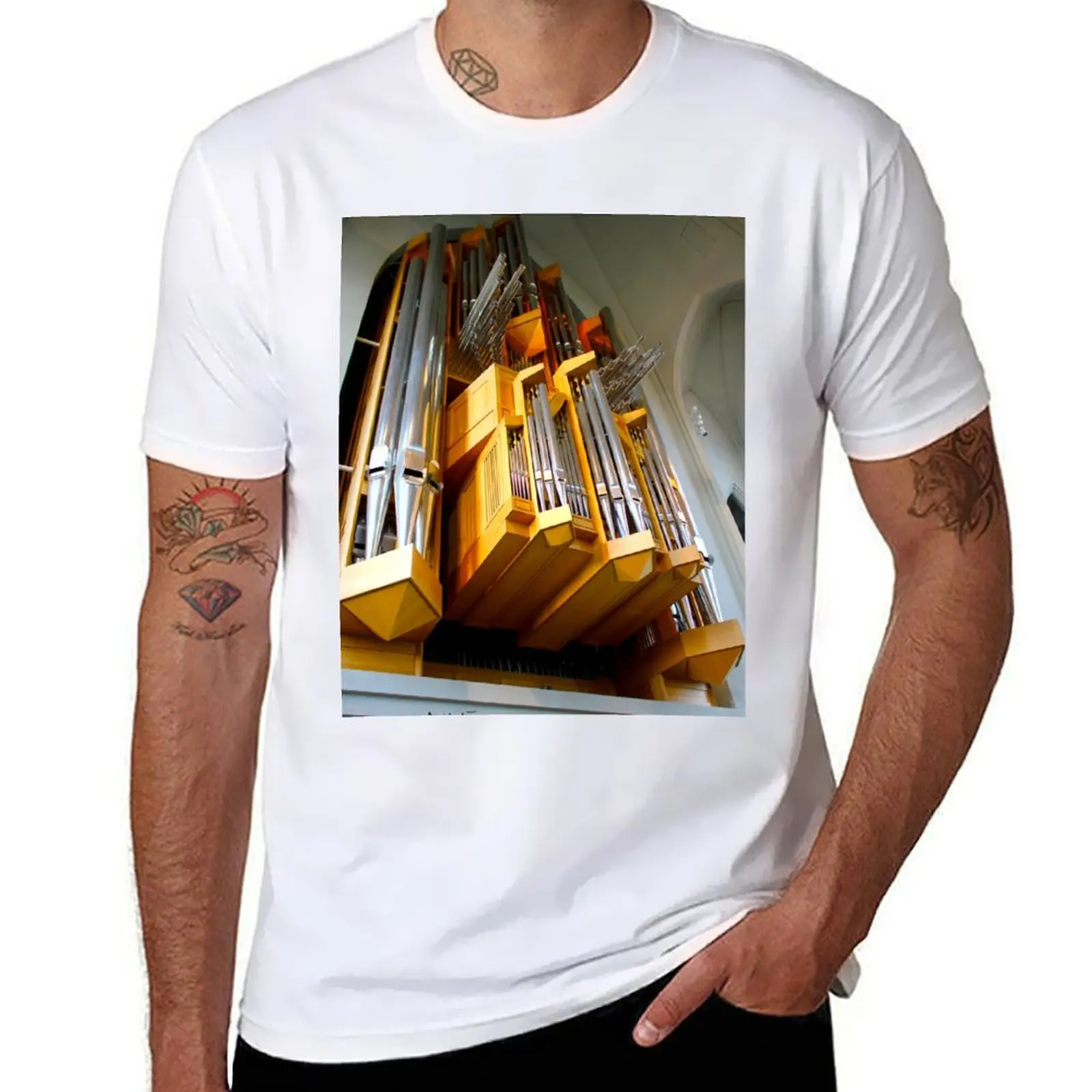 

tuyaux du grand orgue T-Shirt funny t shirts cotton graphic t shirts for man T-Shirt