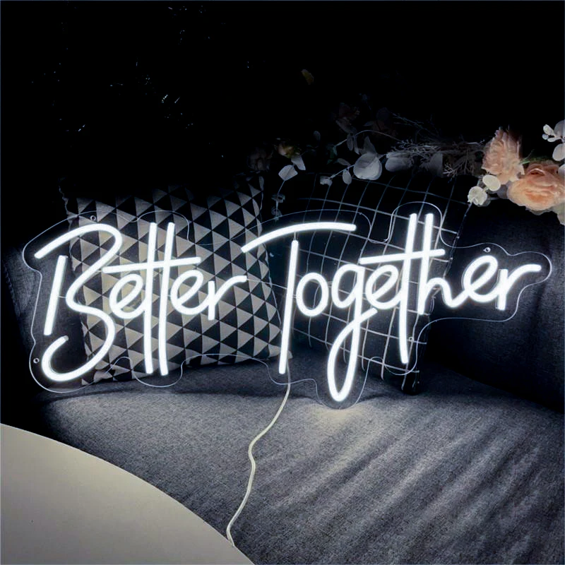 Better Together Neon Led Sign Valentine Day Wedding Decoration Just Married Neon Light Sign Led Wall Room Bedroom Decoration