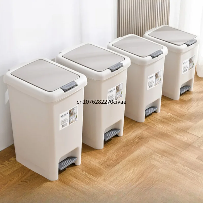 

Household Trash Can Bathroom Kitchen Toilet Waste Bins with Lid High-capacity Foot Pedal Trash Can Bedroom Storage Bucket