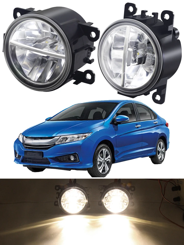 2 szt. 30W samochodowe światło przeciwmgielne LED do Hondy City Grace Ballade 2014-2018 przedni zderzak przeciwmgielne światło do jazdy dziennej DRL 6000LM H11 — zdjęcie 2