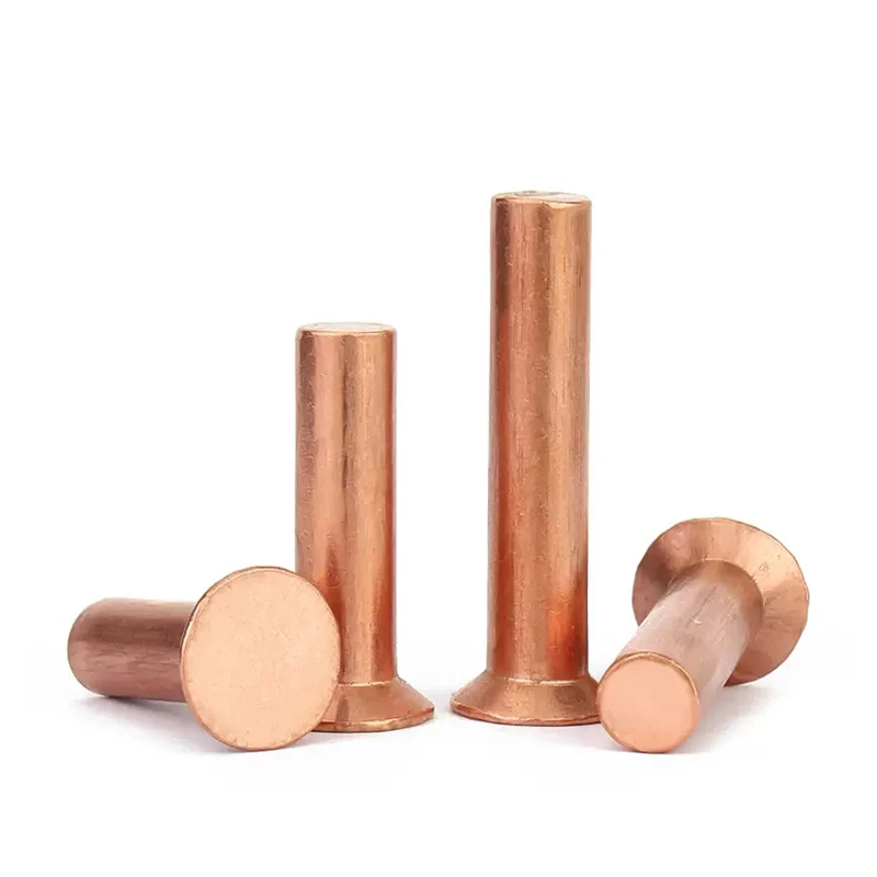 2-100pcs M2 M2.5 M3 M4 M5 M6 M8 GB869 Copper Countersunk Head Rivets Solid Rivet Length=3-50mm