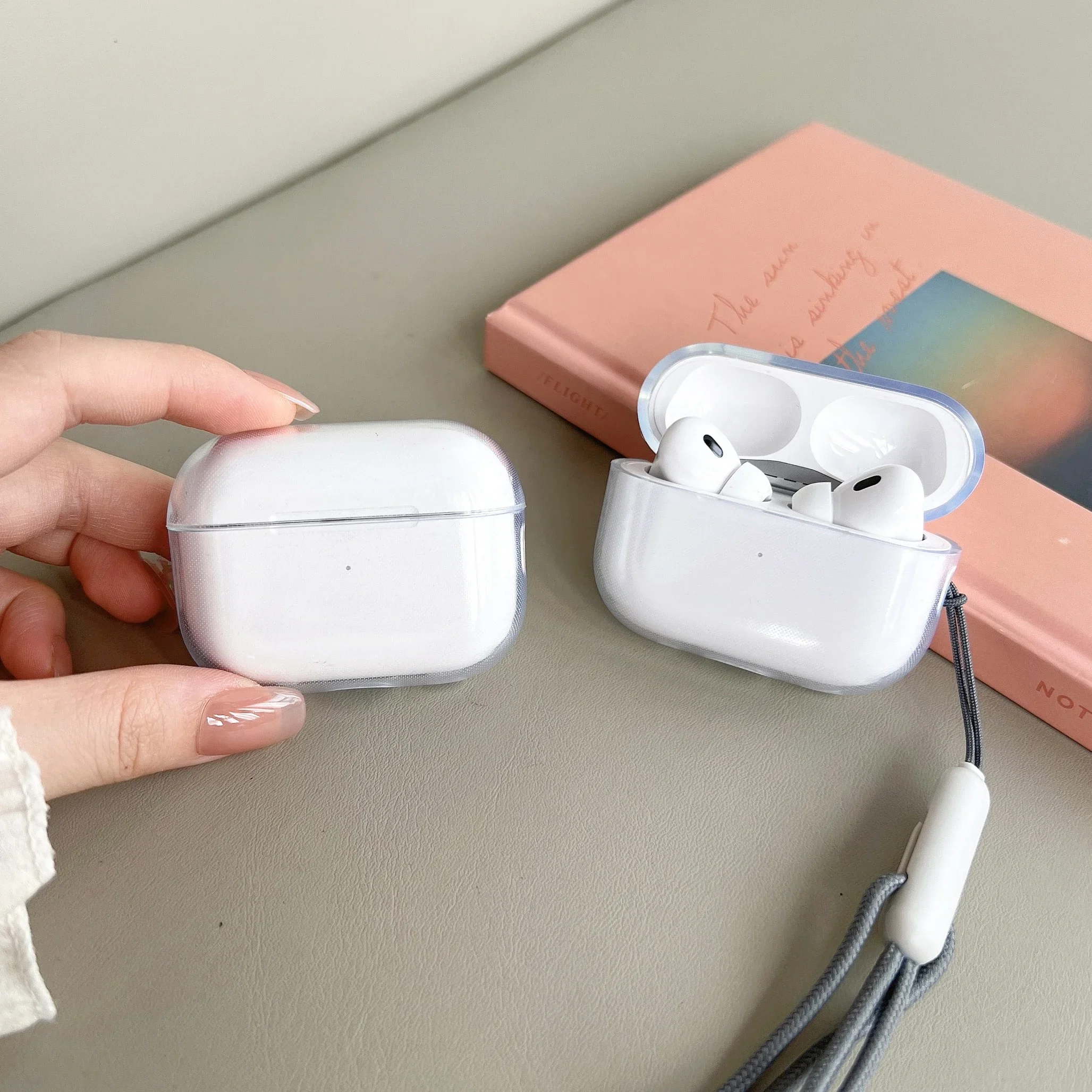 

Protective Clear Soft Silicone Cover Case For Apple Airpods 4 3 2 Pro 2 Wireless Earphone Charge Box Case With Rope For Air Pods