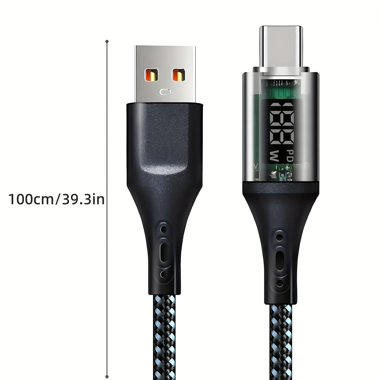 120W High-Speed PD Fabric Round USB to Type-C Charge Cable for Mobile Phones Fast Charging 36V Operating Voltage USB Power Mode