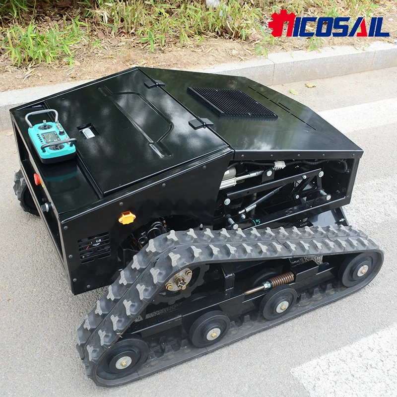 Mesin Pemotong Rumput Remote Control Home Farm Orchard, Tanpa Kabel, Desain Ringkas, Mesin Pemotong Rumput Beroda Rantai