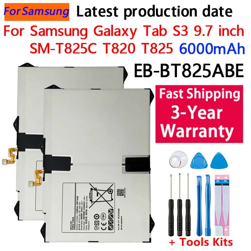 EB-BT825ABE For Samsung Tab S3 9.7/SM-T825C/SM-T820/SM-T82SM-T825Y Tablet Battery High Capacity Replacement Bateria