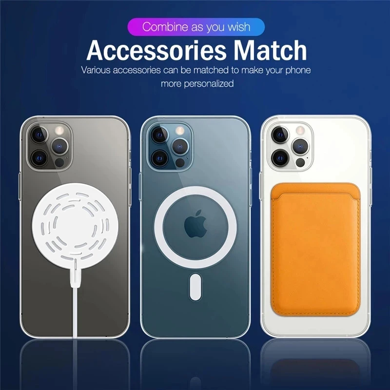 for Magsafe Card Holder Wallet Magnetic Case Clip For iPhone 15 14 13 12 11 Pro Max XR X 7 8 Plus Wireless Charging Accessories