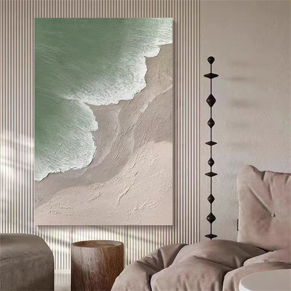 

100% Hand-Painted Canvas Home Decor Oil Painting Blue Textured Abstract Canvas Paints Salon Wall Art For Home Wall Decor Artwork