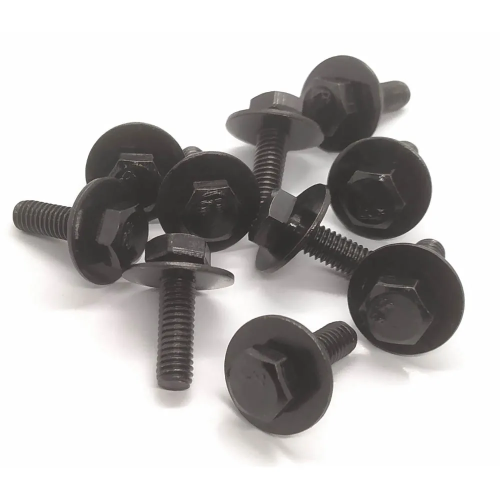 10pcs Car Bumper Fender Guards Mudguard 6mm Screws Bolts with Spacer M6 External Hexagon