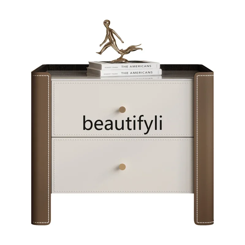 Slate bedside modern light luxury bedside storage Italian bedroom bedside storage cabinet