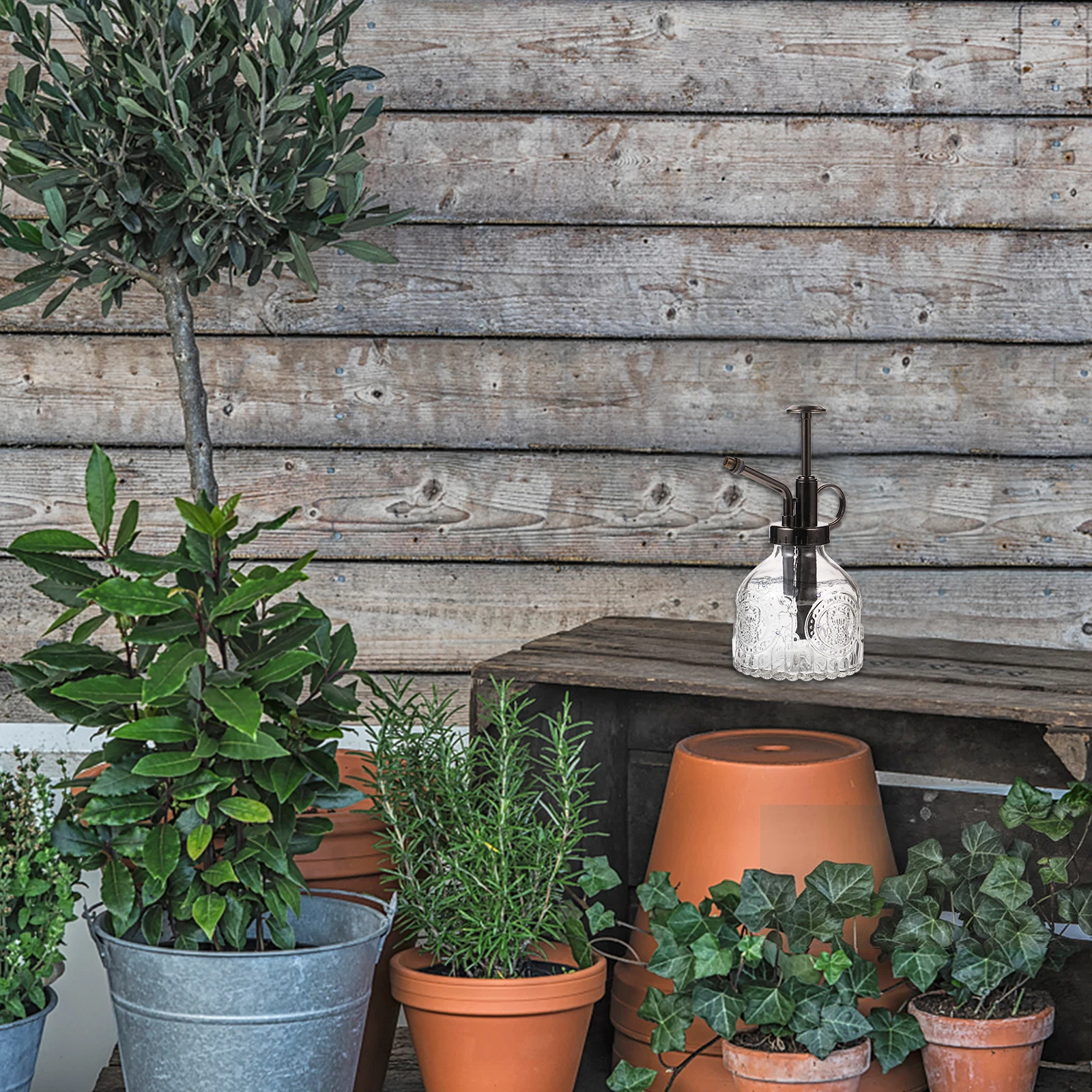 

Glass Watering Spray Bottle Transparent Vintage Plant Mister for Home Garden Small Potted Plants Indoor Outdoor