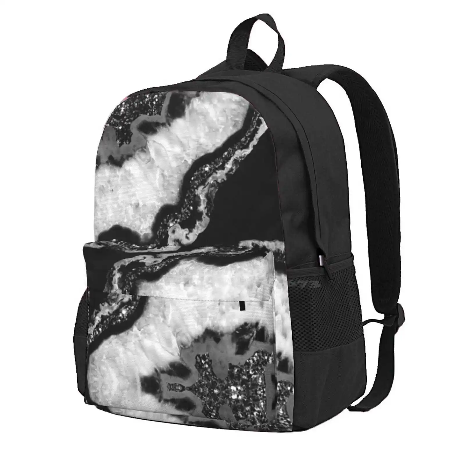 Yin Yang Agate Glam #4 (Photo Of Glitter Only - Not Reflective) Hot Sale Schoolbag Backpack Fashion Bags Gemstone Mineral