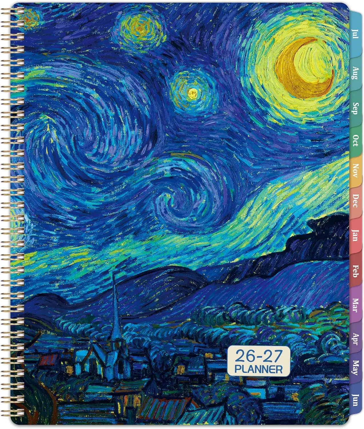 

Academic Planner 2026-2027 with Monthly Tabs for School and Work, 9" x 11" Twin-Wire Binding