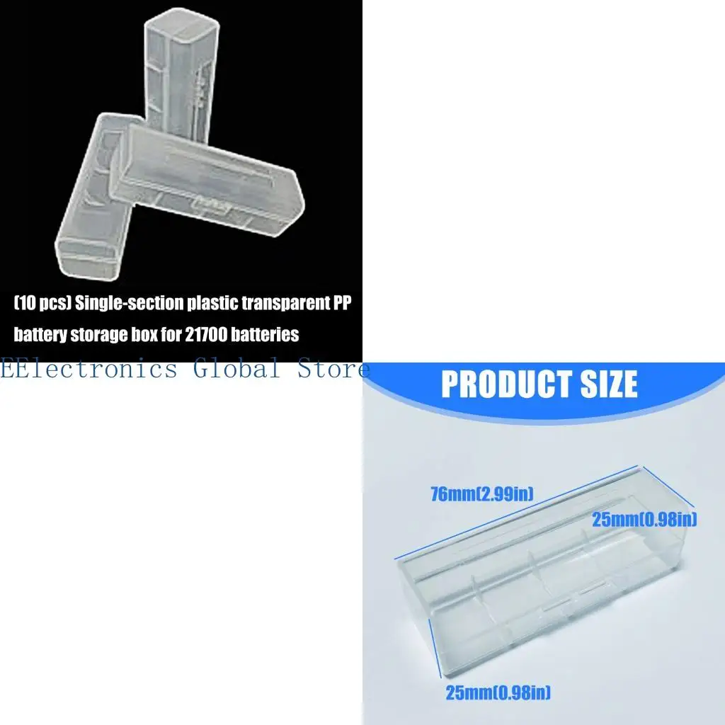 462B Clear PP Plastic 21700 Battery Case Single Cell Holder Visible AntiImpact Protections For Professional Transport Use