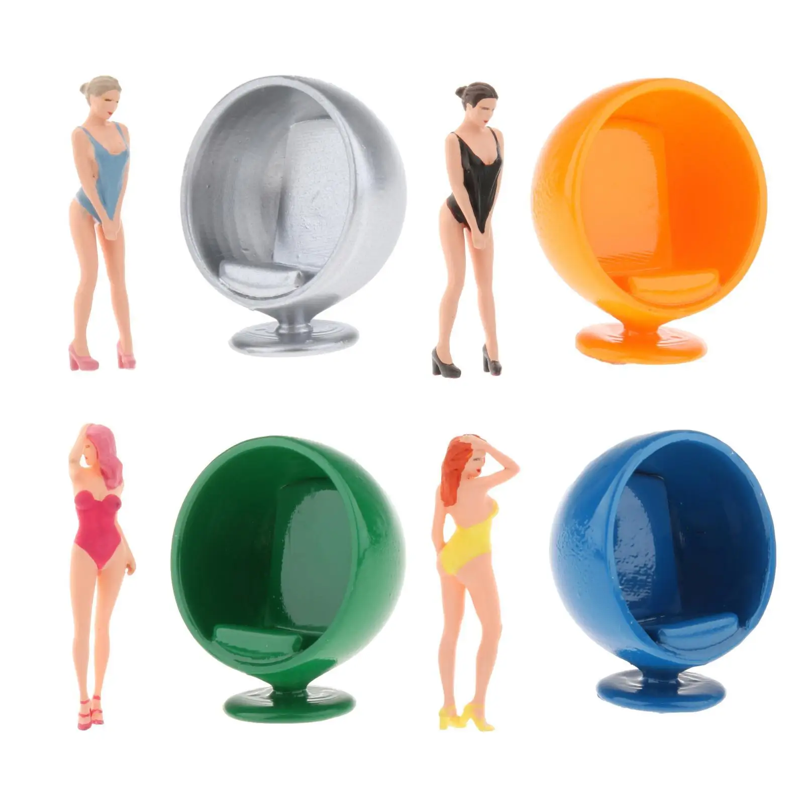 Figurki / Krzesła w skali 1:64, statuetki modelarskie, miniaturowe figurki do modeli, dekoracji domu, bonsai, akcesoria do budynków.