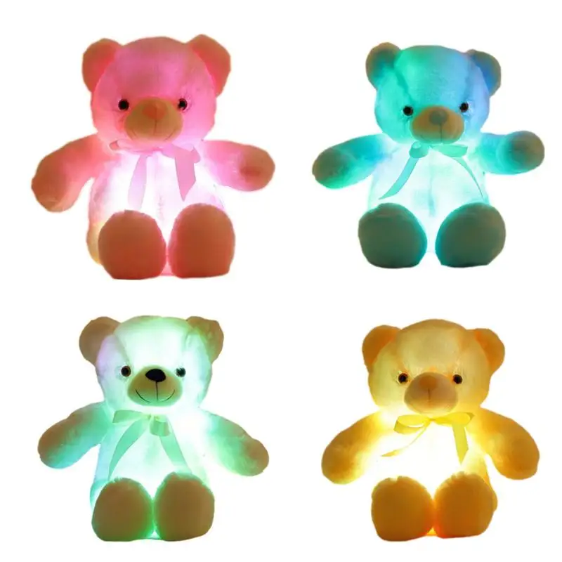 30cm LED Luminous Teddy Bear Doll Kids Toys Battery-Powered Teddy Bear Toys For Boys Girls Home Decor Birthday Gift For Children