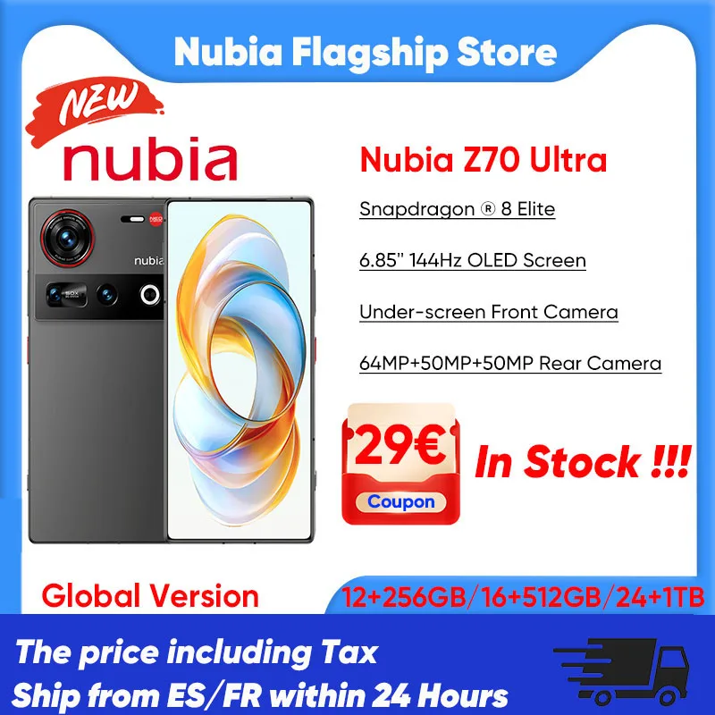 Weltpremiere nubia z70 ultra Smartphone 5g Snapdragon 8 Elite 2, 5 6,85Hz oled Bildschirm 144 mah Akku 64mp Kamera Android 15 NFC IP68 & 69 globale