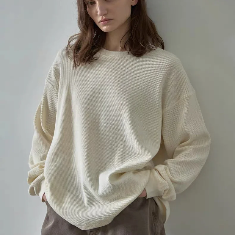 Letnia luźna długa koszulka damska z wzorem na szyi chroniąca przed słońcem, odprowadzająca wilgoć, okrągły dekolt...