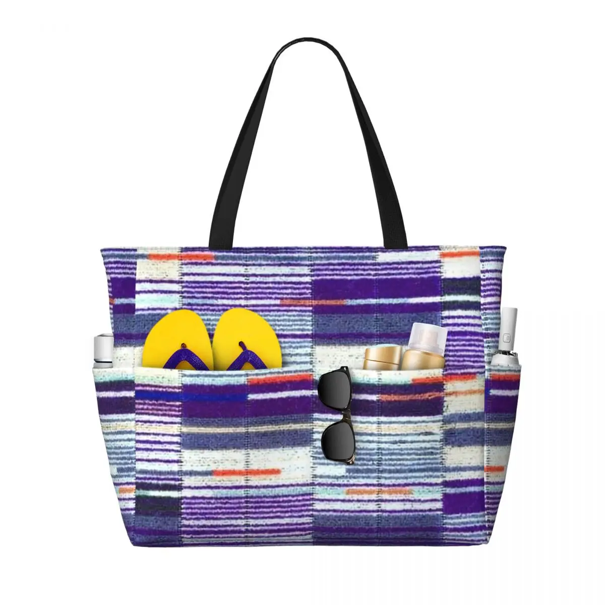 Elizabeth Line Underground Moquette Seat Cover Beach Tote Bag Sport Gym Yoga Duffle Large Tote Bag Women Travel Bag Fitness bag
