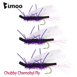 Bimoo 6pcs #6 #8 #10 White Purple Chubby Chernobyl Fly Floating Foam Topwater Grasshopper Dry Fly Trout Bass Fishing Lures Baits