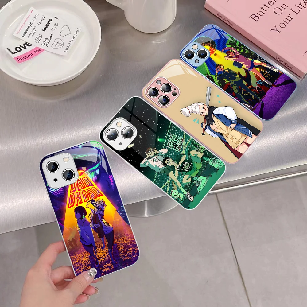 Popular Japanese Anime DAN DA DAN Phone Case Tempered Glass For Iphone 14 13 12 11 Pro Mini XS MAX 14Plus X XS XR Fundas