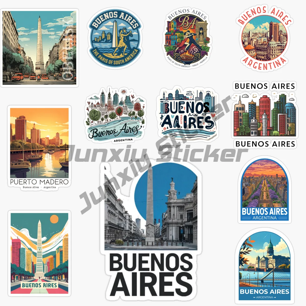 

BUENOS AIRES Abbreviation Buenos Aires Capital City of The Republic of Argentina, автомобильные наклейки, пейзаж, декор для путешествий, виниловый ПВХ