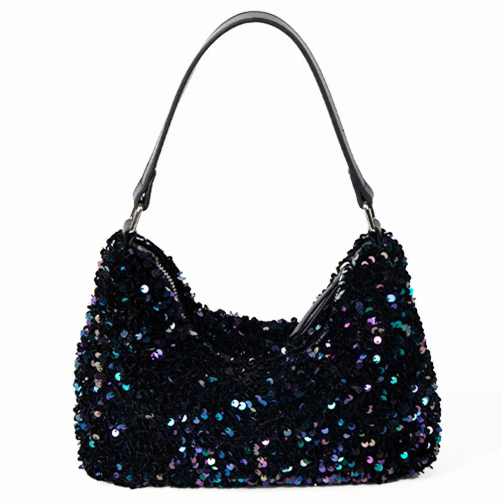 

Women Elegant Shoulder Bag Versatile Sequins Glitter Clutch Purse Sparkly Evening Bag Armpit Purse Female Dating Bag