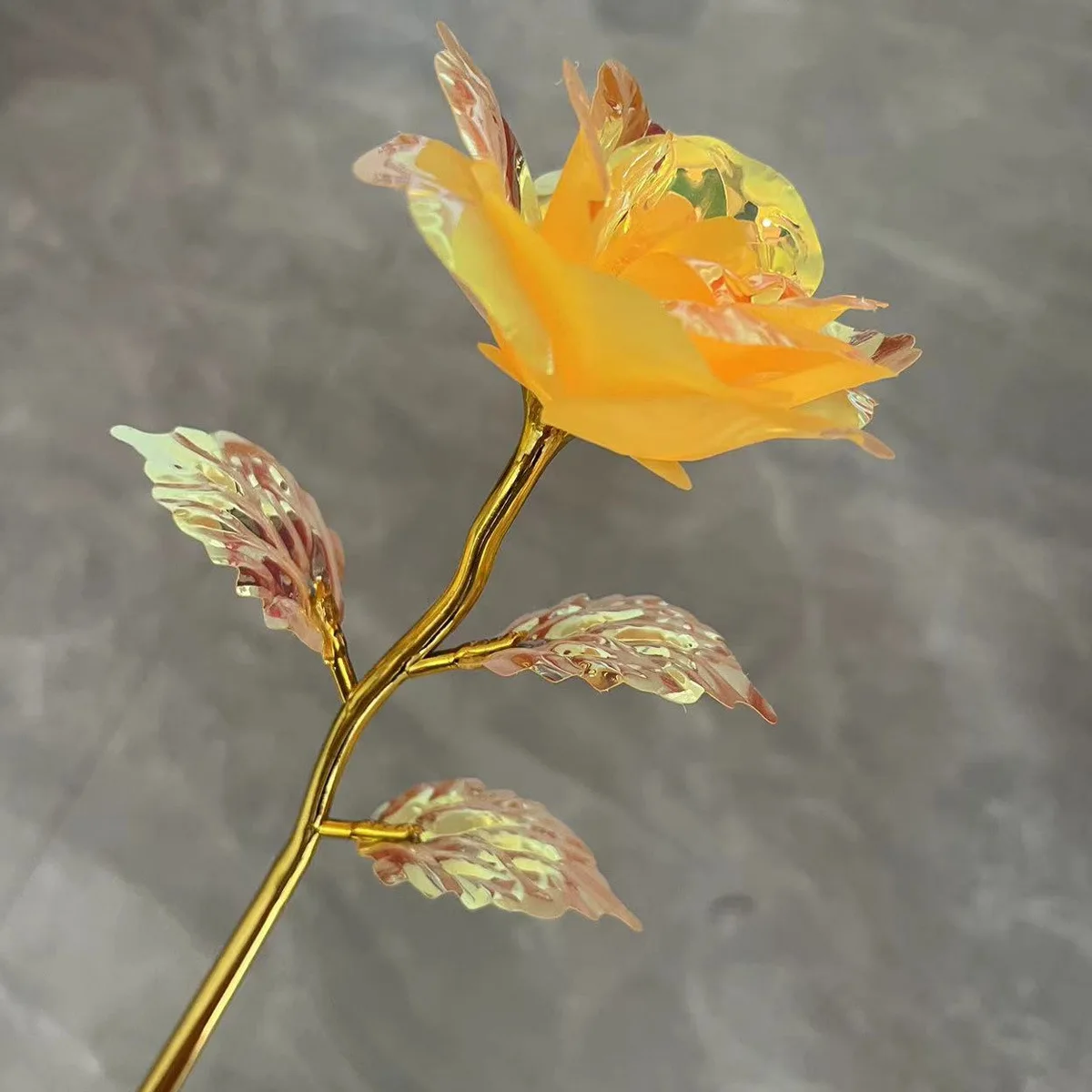 Colorful Gold Foil Flowers Macaron Color Rose Valentine\'S Day Crystal Flowers Gifts Artificial Flowers For Home Decoration