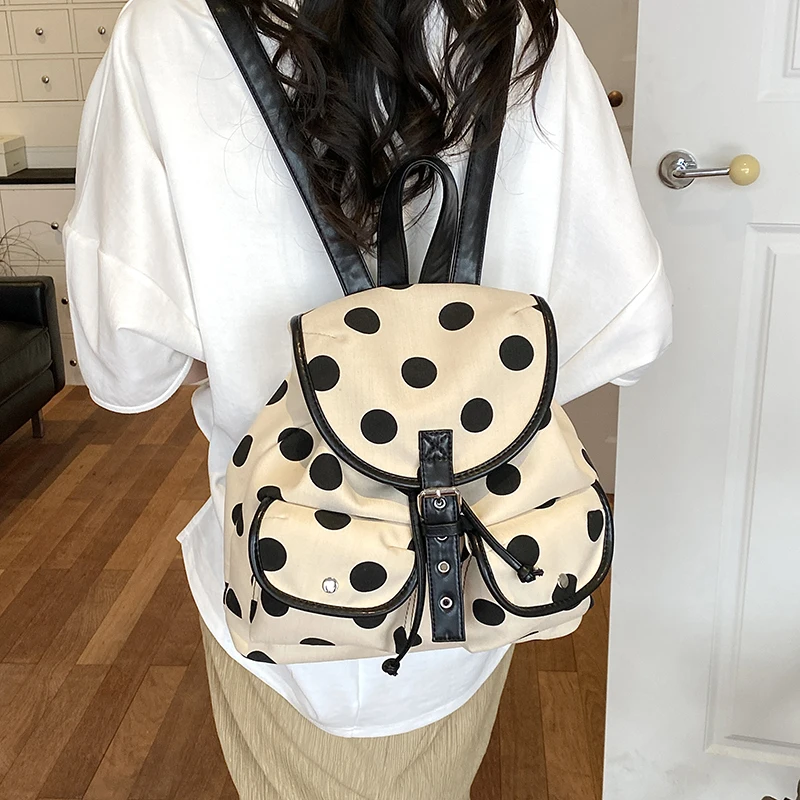 sac-a-dos-a-pois-grande-capacite-sac-d'ecole-tendance-a-motif-de-points-avec-compartiments-sac-a-dos-multi-poches-sac-de-voyage