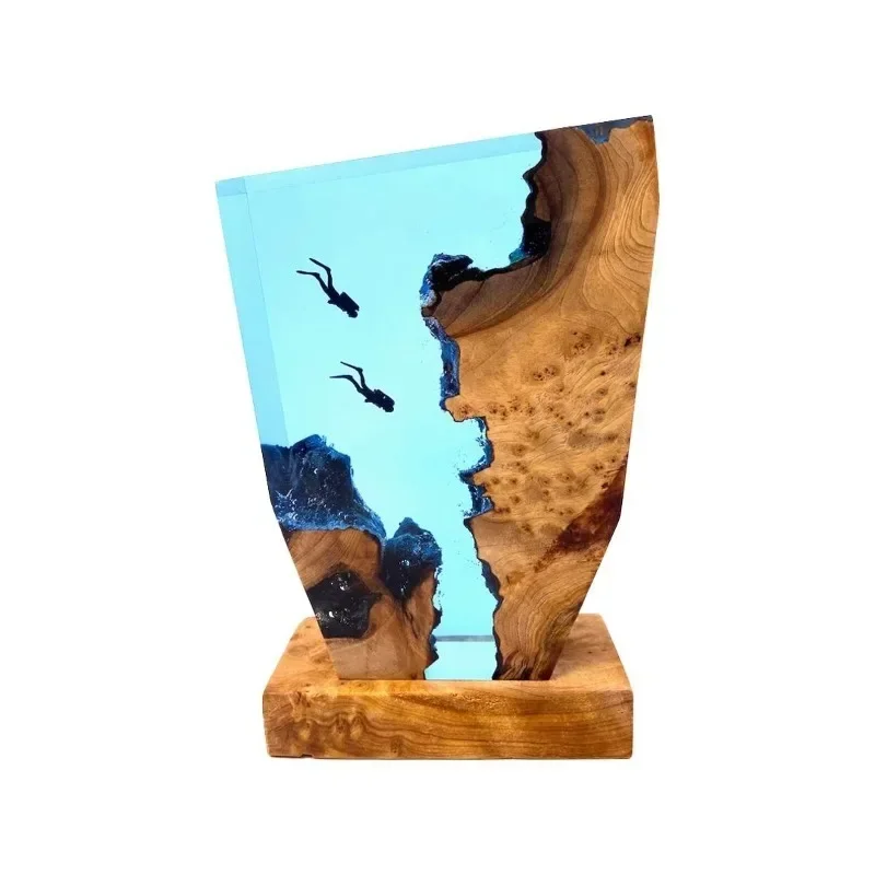 Resin lamp gift Ocean diver epoxy lamp gift ornament