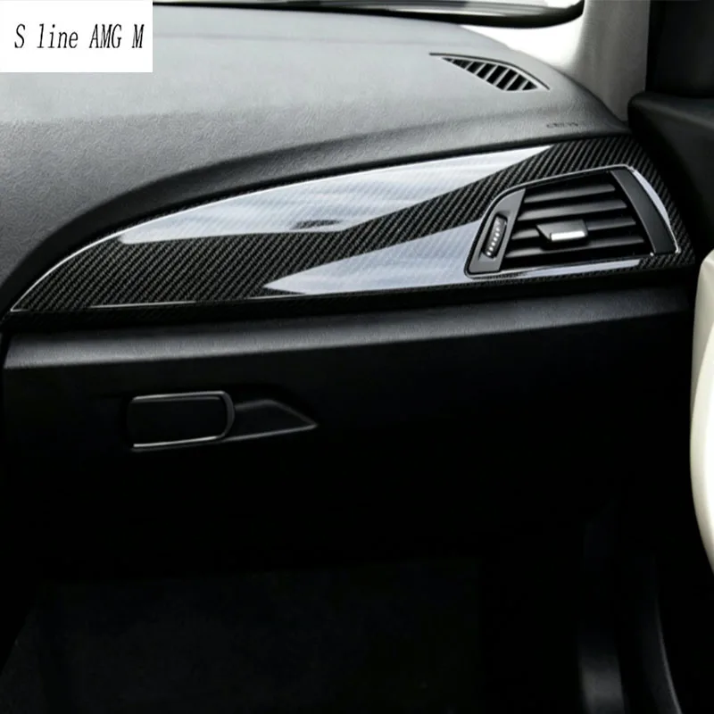 For BMW 1 2 Series F20 F21 F22 F23 2012-2018 RHD Carbon fiber Car Styling co-pilot dashboard air vent outlet Panel Sticker Trim