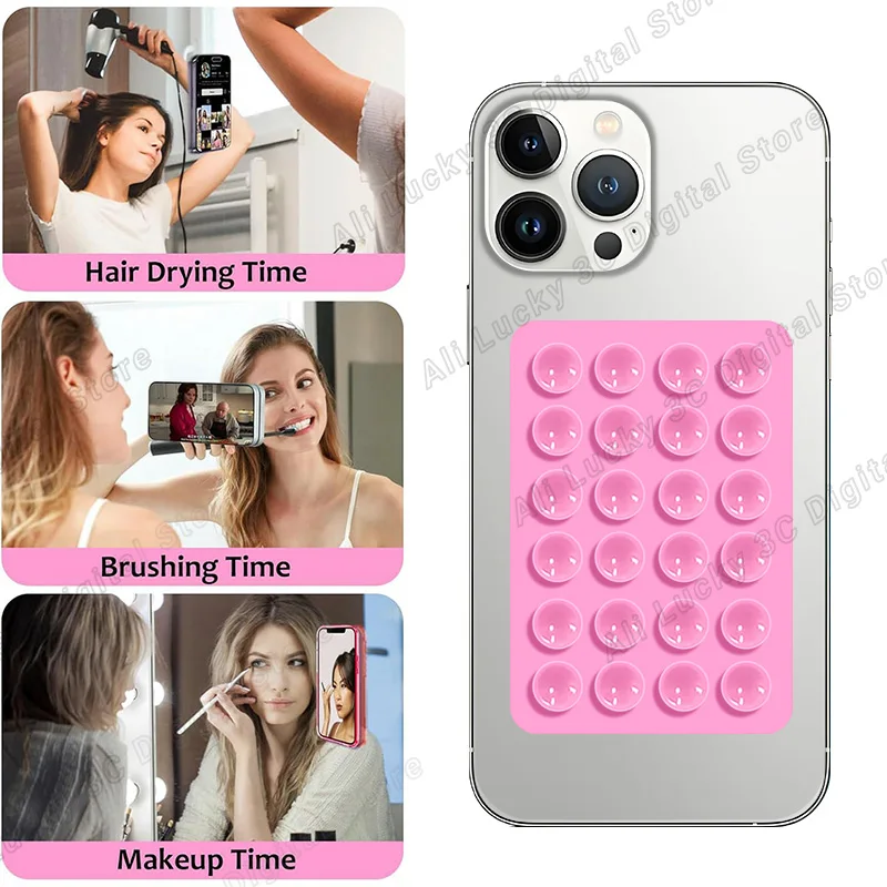 سيليكون شفط لزجة قبضة الهاتف Octobuddy شفط كأس حامل هاتف جدار حامل مربع المضادة للانزلاق من جانب واحد ملصق الظهر