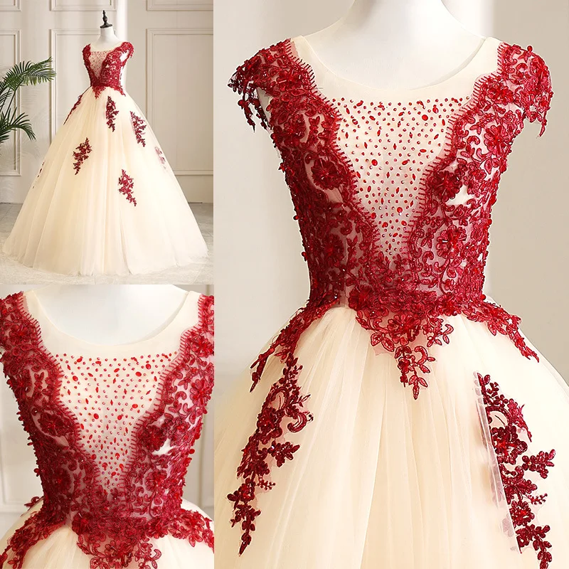 فستان سهرة نسائي جديد مطرز برقبة دائرية لعام 2025، فستان طويل أنيق ونحيف وأنيق لأداء المسرح