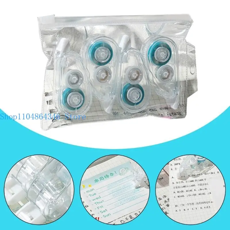 5asd 4 Pcs/Set Adhesive Roller Double Sided Tape Roller School Office Supplies