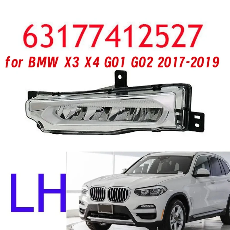 

A58X-Car Front Bumper LED Daytime Running Light For BMW X3 X4 G01 G02 17-19 Car Driving Lamp LED DRL Fog Lamp